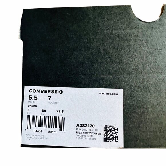 ⭐Converse Run Star Hike Hi Sz 5.5 Men Shoes Snekers Self Care Club Beige A08217C - Picture 10 of 11